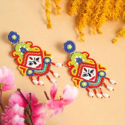 VIRAASI Oval Chandbalis Earrings-image-3