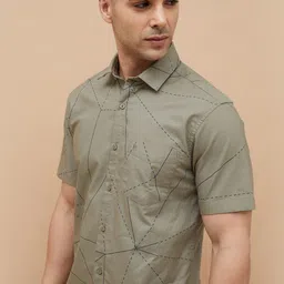 CODE by Lifestyle Men Spread Collar Abstract Printed Cotton Casual Shirt-image-40
