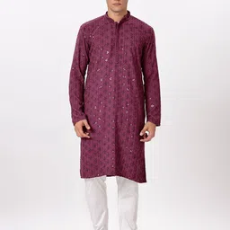 Anouk Men Ethnic Motifs Woven Design Daily Cotton Straight Kurta-39