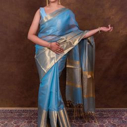 yourwish Striped Zari Tissue Kota Saree-image-58