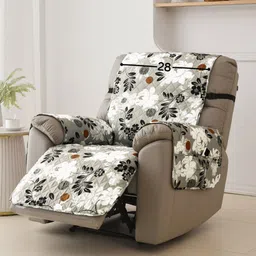 HOKIPO Brown & White Printed Polyester 1 Piece Sofa Cover-image-50