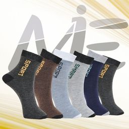 MJE Pack Of 6 Patterned Cotton Ankle Length Socks-picture-27
