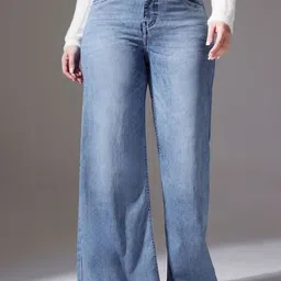 Miss Chase A+ Women Wide Leg High-Rise Light Fade Stretchable Jeans-image-90