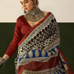 Sangria Dadu Printed Saree With Blouse Piece-picture-50