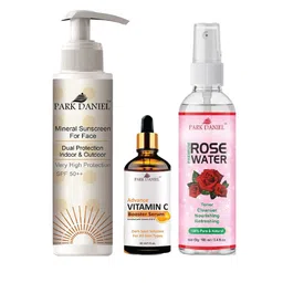 Park Daniel 3-Pcs Mineral Sunscreen 100ml With Vitamin C Serum 30ml & Rose Toner 100ml-30