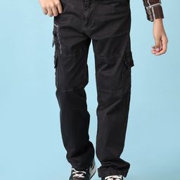 V-Mart Boys Cotton Mid-Rise Cargos Trousers-picture-17