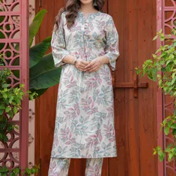 MYAZA Women Floral Printed Kurta with Trousers-picture-54