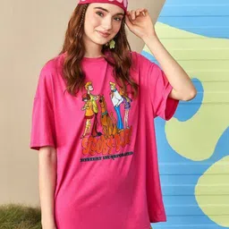 THE POWER PUFF GIRLS by Dreambe Women Scooby-Doo Graphic Printed Oversized T-shirt-image-15