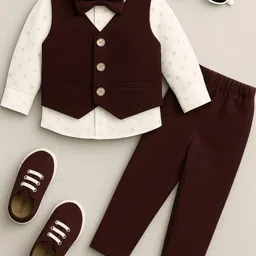 STINITY Maroon Cotton Blend Clothing Set-52