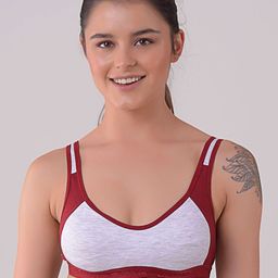 Apraa & Parma Set Of 2 Maroon & Black Non Padded & Non Wired Solid Bra image 2