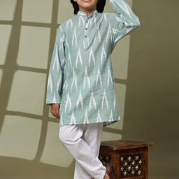 SKAVIJ Men Printed Regular Pure Cotton Kurta with Pyjamas image 5