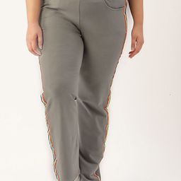 theRebelinme Women Plus Size Relaxed Straight Fit High-Rise Easy Wash Trousers-image-34
