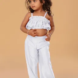 The Mini Trunk Girls Shoulder Straps Top With Palazzo-image-76