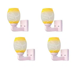 Somil Premium Designer Glass Wall / Night Lamp Elegant & Stylish Dcor Accent for Modern Interiors, color- Yellow, White, Size- 21 X 26 X 22.5 CM-image-89
