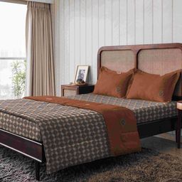 The Happy Pod Rust Geometric Microfiber Single Bedding Set-22