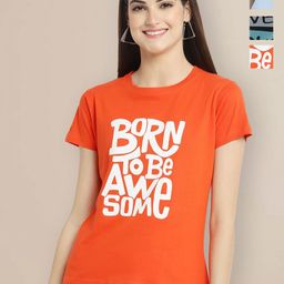 Metronaut Women Pack of 3 Graphic Printed Round Neck Cotton T-shirts-image-84