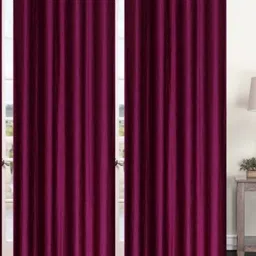 BELLA TRUE Burgundy 3 Pieces Black Out Long Door Curtain-15