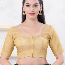 VAMAS - THE DESIGNER BLOUSES Woven design Round Neck Padded Saree Blouse-image-17