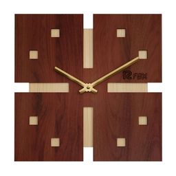 12 fox Coffee Brown Wooden Analogue Wall Clock-27