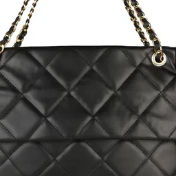 MINI WESST Textured Structured Tote Bag with Quilted image 5
