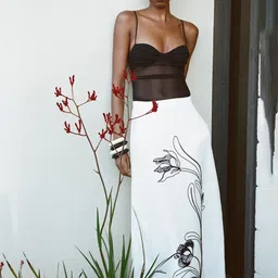 LULU & SKY Embroidered A-Line Midi Skirts-picture-10