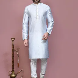 RANAK Men Ethnic Motifs Thread Work Kurta-image-24