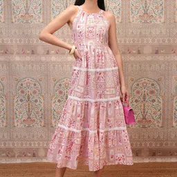 Vishudh Ethnic Motifs Printed Maxi Tiered Dress-image-99