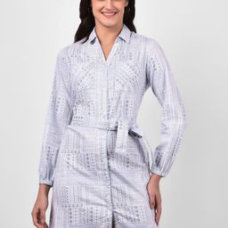 Numero Uno Women Geometric Printed Shirt Mini Dress.Comes with a belt-34