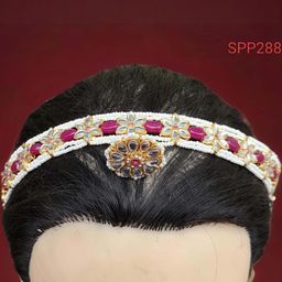 Balaji Gold Gold-Plated Artificial Stones Studded Maang Tikka Head Jewellery-image-86