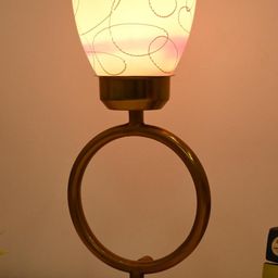 SOMIL Pink Printed Glass Cylindrical Shaped Table Lamp-image-88