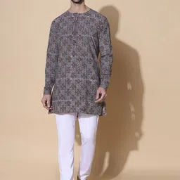 MOSHI Geometric Printed Pure Cotton Straight Kurta-picture-18