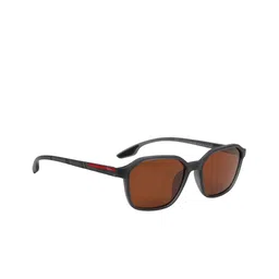 Ted Smith Unisex Brown Rectangular Sunglasses With Polarised Lens image 5