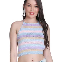 NYCRA Women Horizontal Stripes Self Design Fitted Crop Top-picture-30