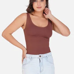 SHOP THE EDIT Round Neck Belly Control Bodysuit-image-95
