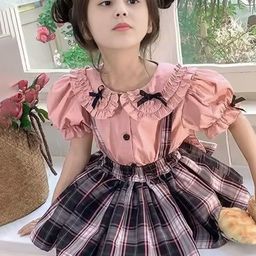 FOREVER FRIDAY Girls Self Design Pure Cotton Top & Skirt-picture-5
