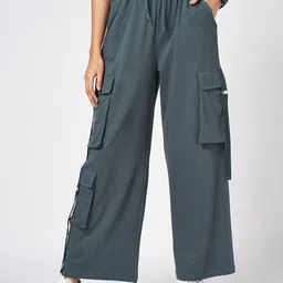 Ajile by Pantaloons Women Straight Fit High-Rise Pure Cotton Cargos-image-49