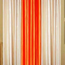 BELLA TRUE Cream-Coloured & Orange 3 Piece Black Out Window Curtains-image-10