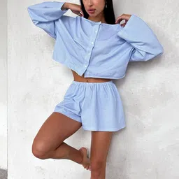 LULU & SKY Women Striped Shirt & Shorts Night Suits-picture-22