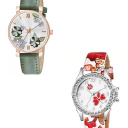 Miss Perfect Women Set Of 2 Printed Dial & Leather Straps Analogue Watch LJ247-picture-22