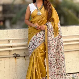 all about you Kalamkari Khadi Saree-picture-25