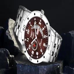 Hala Men Aluminium Dial & Stainless Steel Straps Analogue Watch Hala-8188-Brown-22