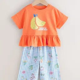 NEXT Kids Girls Printed Pure Cotton Clothing Set-image-69
