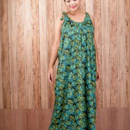 CLYMAA Women Green Maxi Nightdress-image-101