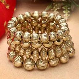 Moedbuille Set Of 4 Gold-Plated Oxidised Multistrand Bracelets-picture-53