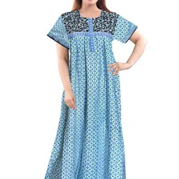 AAKARSHANA CREATION Women Blue Maxi Nightdress-picture-43