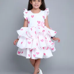 Pink Chick Print Flutter Sleeve Fit & Flare Dress-picture-33