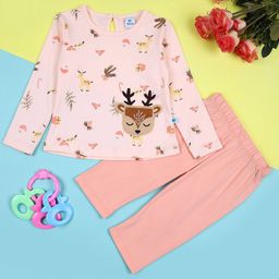 V-Mart Girls Printed Round Neck Pure Cotton Top With Shorts-picture-19