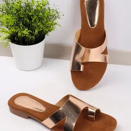 AVIVASTYLE Women Solid Casual One Toe Flats With Buckles-image-98
