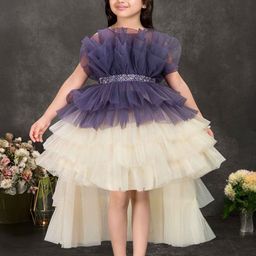 Lagorii Girls Fit & Flare Layered Tailback Dress-image-11