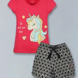 PLUM TREE Girls Printed Pure Cotton T-shirt With Shorts-image-79